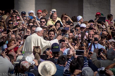Pope Francis only sees cameras