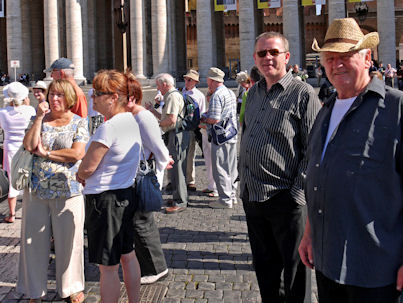 Waiting in the Piazza at the Vatican