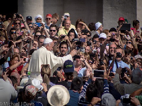 Pope Francis only sees cameras
